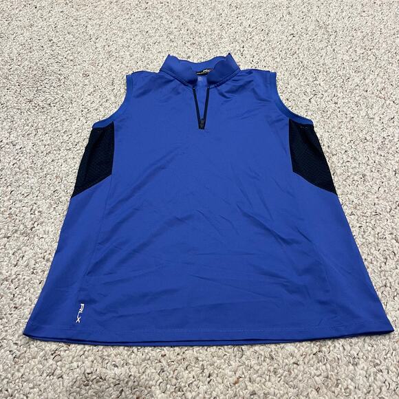 Ralph Lauren RLX Women's Sleeveless Quarter Zip Sz L Golf Preppy Performance - Picture 1 of 6
